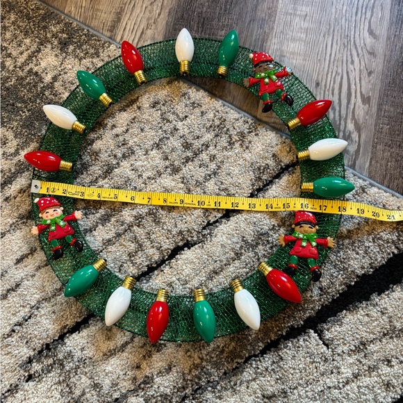 Christmas holiday wreath black white brown kids red green handmade homemade 18” - Picture 7 of 7